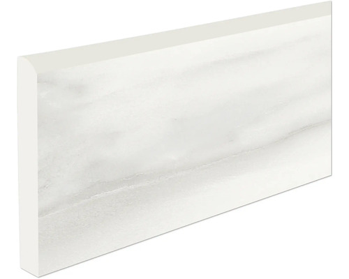 Biela keramická soklová lišta so vzhľadom mramoru
