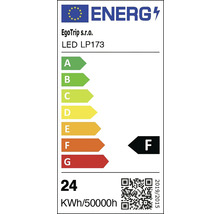 Energetický štítok pre LED lampu s triedou energetickej účinnosti F