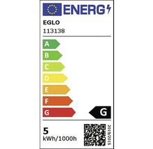Energetický štítok EGLO, 5 kWh za 1000 hodín, trieda energetickej účinnosti G