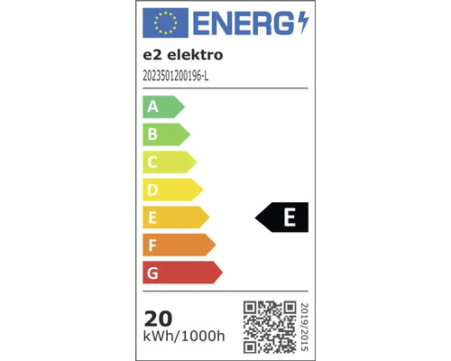 Energetický štítok E2 Elektro s triedou energetickej účinnosti E