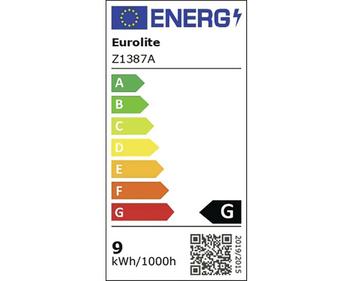 Energetický štítok Eurolite Z1387A s triedou energetickej účinnosti G
