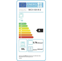 Energetický štítok pre rúru PKM BIC3 I-GK-IX-2, trieda energetickej účinnosti A, objem 59 litrov