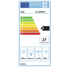 Energetický štítok PKM S13-60BBPH, trieda energetickej účinnosti B, ročná spotreba energie 27 kilowatthodín, 65 decibelov