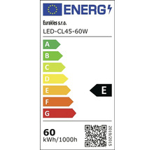 Energetický štítok pre LED-CL45-60W lampu energetickej triedy E