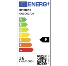 Energetický štítok značky Brilliant s triedou energetickej účinnosti E
