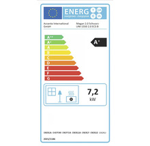 Energetický štítok pre Megan 2.0 Schwarz UNI-1550 2.0 ECS B s triedou energetickej účinnosti A+ a spotrebou 7,2 kW