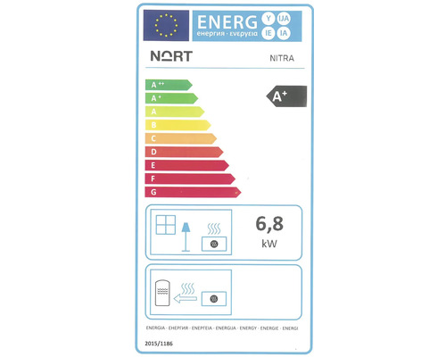 Energetický štítok pre Nort Nitra s triedou energetickej účinnosti A+ a 6,8 kilowatt