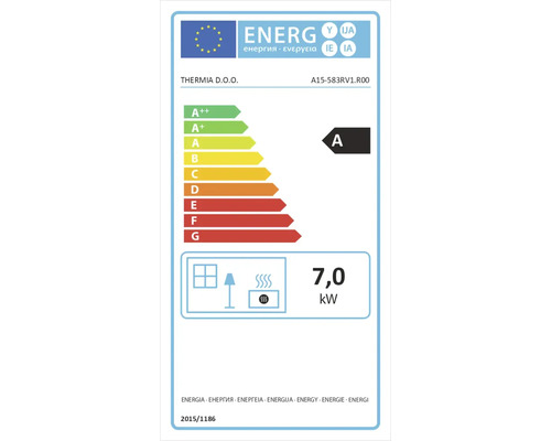 Energetický štítok s triedou energetickej účinnosti A a spotrebou energie 7,0 kilowatt