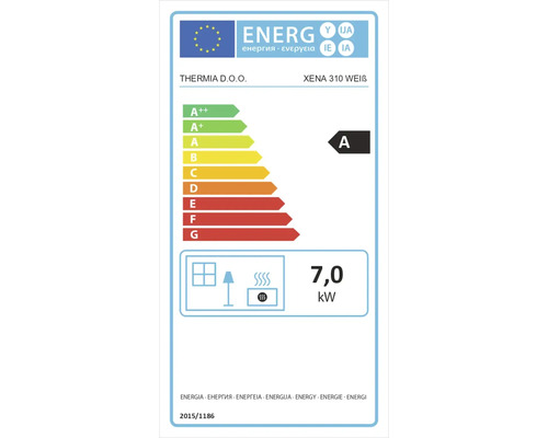 Energetický štítok pre Thermia Xena 310 Weiß s triedou energetickej účinnosti A a 7,0 kilowatt