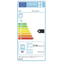 Energetický štítok PKM s triedou A, objemom 59 litrov a spotrebou energie 0,76 kilowatthodín na cyklus