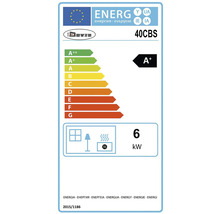 Energetický štítok Dovre 40CBS s triedou energetickej účinnosti A+ a menovitým tepelným výkonom 6 kilowatt