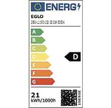 Energetický štítok EÚ značky Eglo s triedou energetickej účinnosti D a spotrebou 21 kilowatthodín na 1000 hodín.