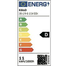 Európsky energetický štítok pre produkty Eglo, trieda energetickej účinnosti D, spotreba energie 11 kilowatthodín na 1000 hodín.