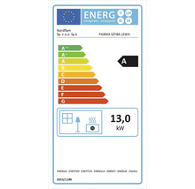 Energetický štítok EÚ pre Nordflam Parma Szyba Lewa, trieda energetickej účinnosti A, tepelný výkon 13,0 kilowattov.
