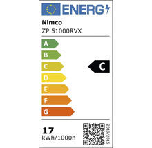 Energetický štítok Európskej únie pre Nimco ZP 51000RVX, trieda energetickej účinnosti C, 17 kilowatthodín na 1000 hodín.