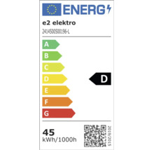 Energetický štítok EÚ triedy D pre produkt e2 elektro 2414500500196-L so spotrebou 45 kilowatthodín na 1000 hodín