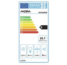 Energetický štítok MORA OVG648GB s triedou energetickej účinnosti B