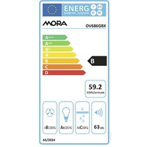 Štítok energetickej triedy B Mora OV686GBX