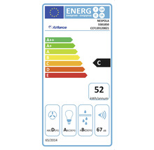 Energetický štítok pre odsávač pár s triedou energetickej účinnosti C