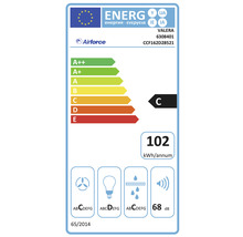 Energetický štítok pre odsávače pár s triedou energetickej účinnosti C