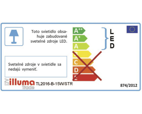 Energetický štítok s LED indikáciou a informáciami o energetickej účinnosti