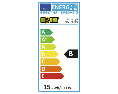 Energetický štítok pre Exo Terra Natural Light 15 W