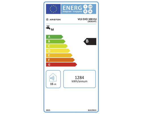 Energetický štítok pre ohrievač vody Ariston VLS EVO 100 EU