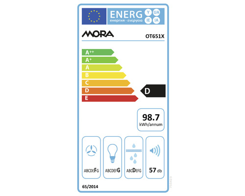 Energetický štítok Mora OT651X