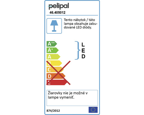 Štítok energetickej účinnosti Pelipal s upozornením LED