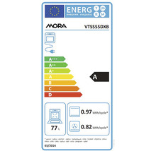 Mora VTS555DXB štítok energetickej účinnosti