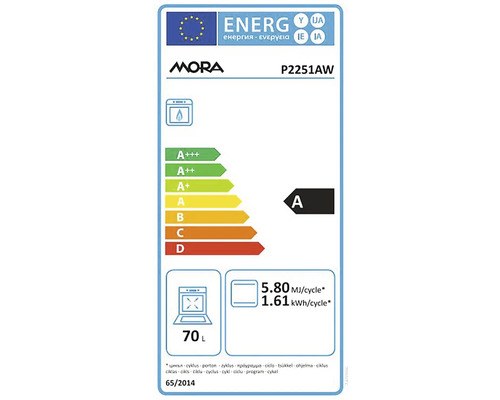 Energetický štítok Mora P2251AW