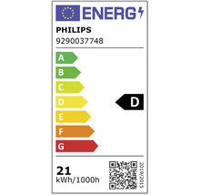 Energetický štítok Philips s triedou energetickej účinnosti D a spotrebou 21 kWh na 1000 hodín