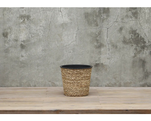 Kvetináč z vodného hyacintu s čiernou plastovou vložkou