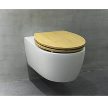 Závesné WC s dreveným sedadlom