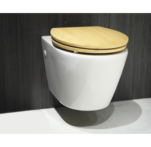 Závesné hlboké splachovacie WC so sedadlom z bambusu
