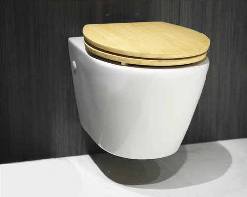 Závesné hlboké splachovacie WC so sedadlom z bambusu
