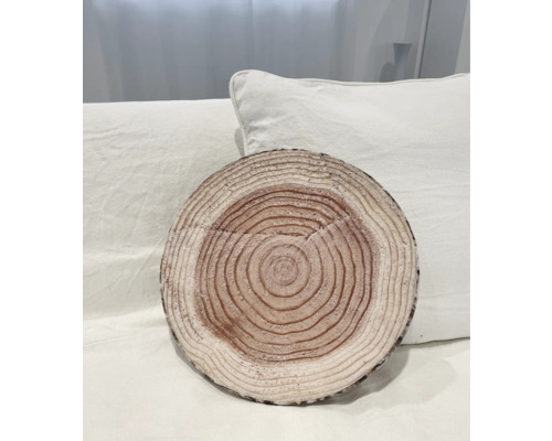 Okrúhly dekoračný vankúš s motívom rezu stromu