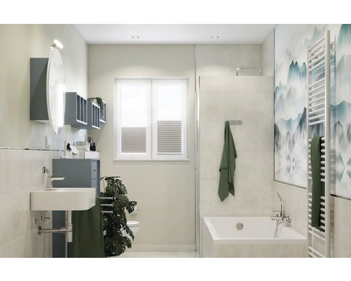 Svetlá kúpeľňa s umývadlom, vaňou a radiátorom