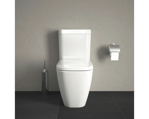 Stojace WC s WC kefou a držiakom toaletného papiera