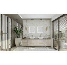 Zrkadlo do kúpeľne s osvetlením Cordia DOUBLE LINE s ochranou proti zahmlievaniu 65 x 60 cm IP 44