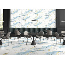 Dlažba imitácia mramoru GOLD Newton Aqua 60x120 cm