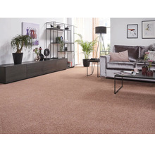 Obývacia izba s kobercom, pohovkou, regálmi a dekoráciou