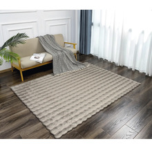 Obývacia izba s pohovkou a obdĺžnikovým kobercom