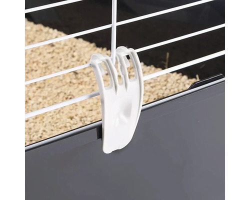 Plastový klip na upevnenie klietky pre malé zvieratá