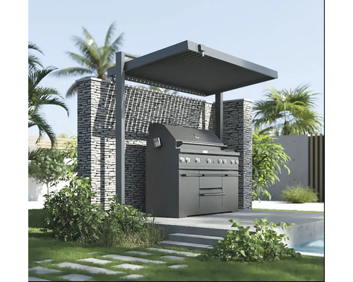 Vonkajšia grilovacia stanica so strieškou