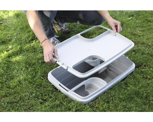 Otvorený úložný box na vonkajšie použitie na trávniku