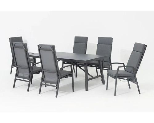 Záhradný stôl so šiestimi záhradnými stoličkami