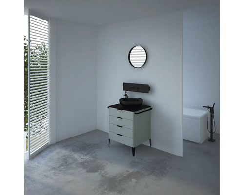 Kúpeľňa s umývadlom, umývadlovou misou a zrkadlom