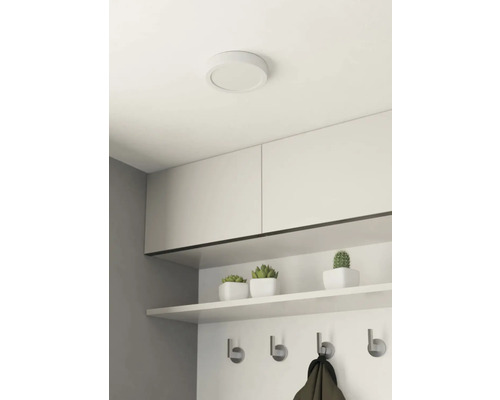 Izba so stropným svietidlom, skriňami, policou a vešiakom