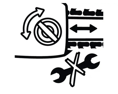 Symbol pre blokovanú rotáciu, horizontálny pohyb a žiadnu opravu.